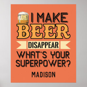 Bier Superpower individuelle Name & color Poster