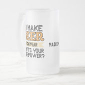 Bier Superpower individuelle Name Mattglas Bierglas (Vorderseite Links)