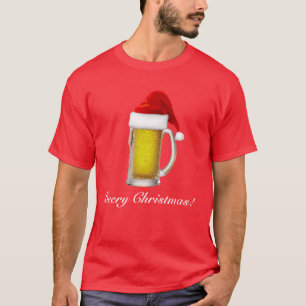 Bier-T-Shirt der Männer lustiges Beery Weihnachts T-Shirt