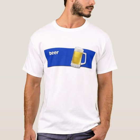 BIER T-Shirt mit Text- und Bier-Tassengraphik (Vorderseite)