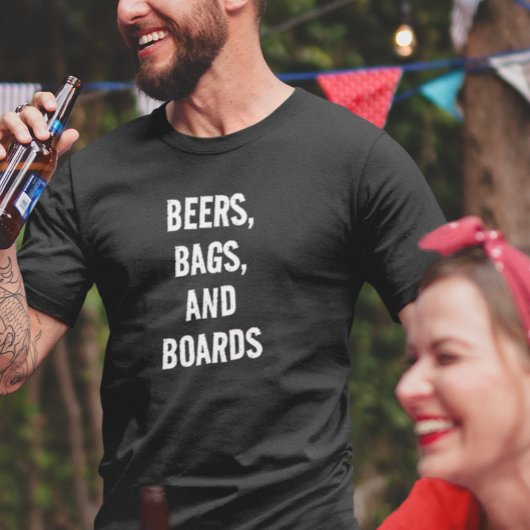 Bier Taschen und Karten Maisloch Spiel T-Shirt
