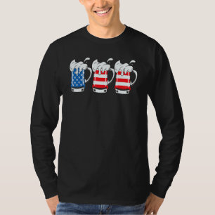 Bier Tasse Amerikanische Flagge 4. Juli 1 T-Shirt