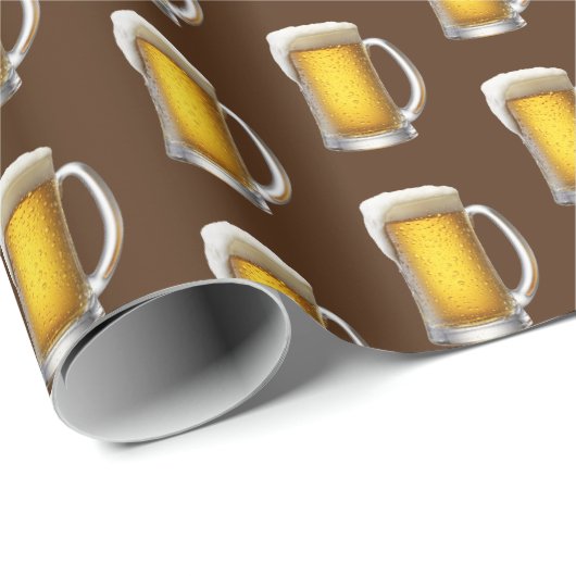Bier-Tasse auf Braun Geschenkpapier (Rolleneckpunkt)