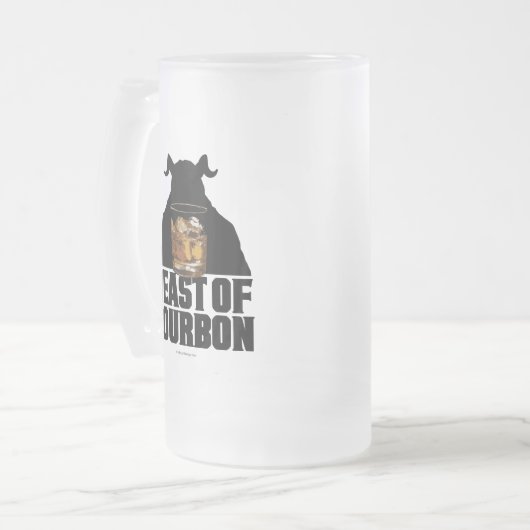 Bier-Tasse aus Mattiertem Bourbon Mattglas Bierglas (Vorderseite Links)