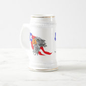 Bier-Tasse : Bald Adler mit der US-Flagge Bierglas (Vorderseite Links)