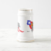 Bier-Tasse : Bald Adler mit der US-Flagge Bierglas (Mittel)