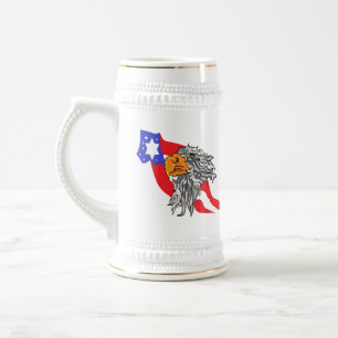 Bier-Tasse : Bald Adler mit der US-Flagge Bierglas