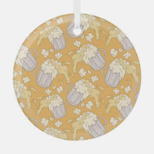 Bier Tasse Cartoon: Vintag nahtlos. Ornament Aus Glas
