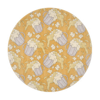 Bier Tasse Cartoon: Vintag nahtlos. Schneidebrett