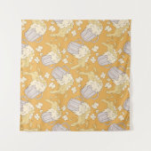 Bier Tasse Cartoon: Vintag nahtlos. Wandteppich (Vorderseite (Horizontal))