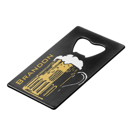 Bier Tasse Design Flaschenöffner (Vorderseite Schrägansicht)