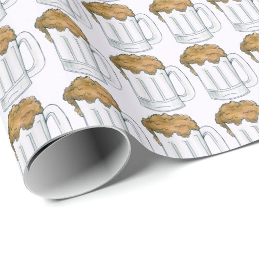 Bier Tasse Drinks Bier Print Oktoberfest Pub Geschenkpapier (Rolleneckpunkt)