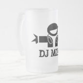 Bier-Tasse für Diskjockeys | kundengerechtes DJ Mattglas Bierglas (Vorderseite Links)