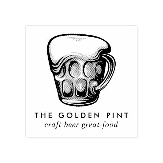 Bier-Tasse-Logo-Brauerei Bar Business Gummistempel (Prägung)