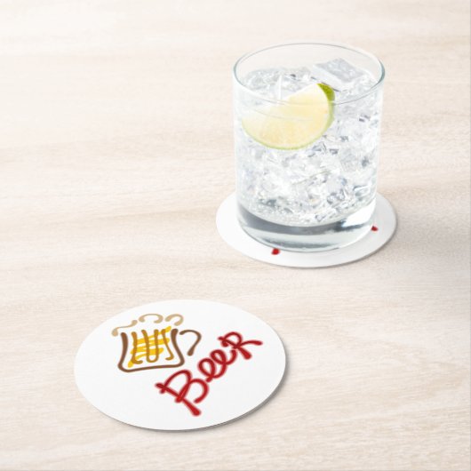 Bier-Tasse mit Bier und Schaumstoff-Rundpapier Unt Runder Pappuntersetzer (Vor Ort)