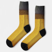 Bier-Tasse mit Bläschen und Schaumstoff Socken (Linkes Detail)