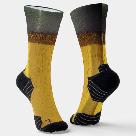 Bier-Tasse mit Bläschen und Schaumstoff Socken (Gewinkelt)