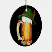Bier-Tasse mit deutschem Hut Oktoberfest Keramik Ornament (Rechts)