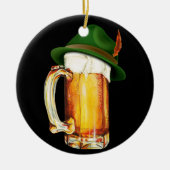 Bier-Tasse mit deutschem Hut Oktoberfest Keramik Ornament (Vorne)