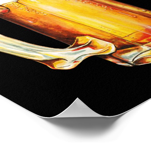 Bier-Tasse mit deutschem Hut Oktoberfest Poster (Ecke)