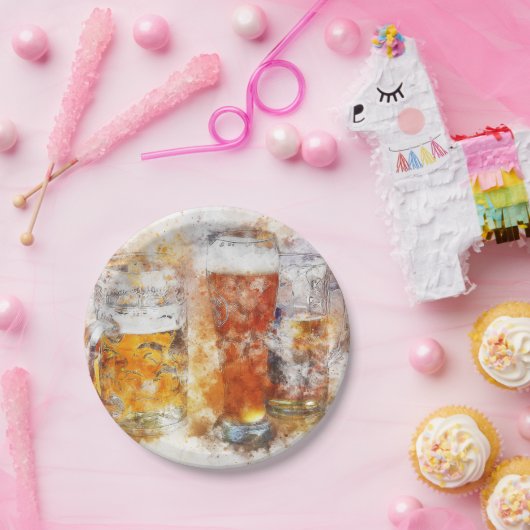 Bier-Tasse Pappteller (Party)