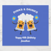 Bier-Tasse Pickeln, Pickleball Bierflaschenetikett (Einzelnes Label)