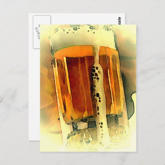 Bier-Tasse Postkarte (Vorne/Hinten)