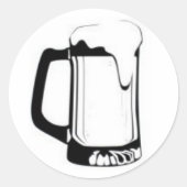 Bier-Tasse Runder Aufkleber (Vorderseite)