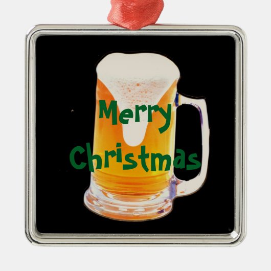 Bier-Tasse Silbernes Ornament (Vorne)