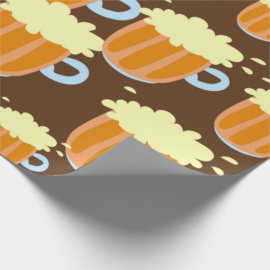 Bier Tasse voll mit Bier Print Geschenkpapier (Ecke)