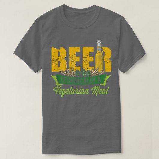 Bier Technisch ein vegetarisches Essen T-Shirt (Design vorne)