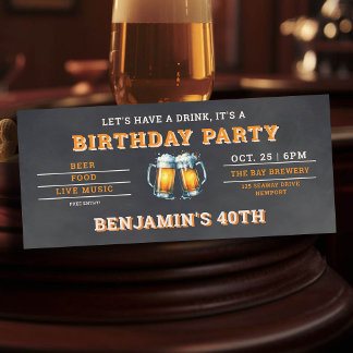 Bier Themed Brauerei Men's 40. Geburtstag Black