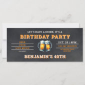 Bier Themed Brauerei Men's 40. Geburtstag Black (Vorderseite)