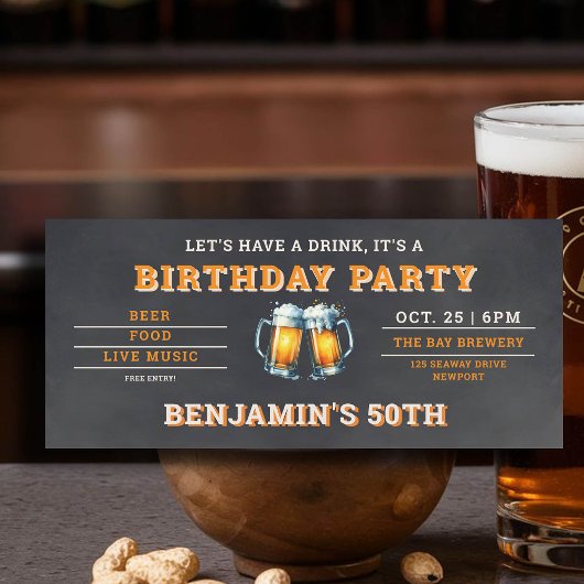 Bier Themed Brauerei Men's 50. Geburtstag Black