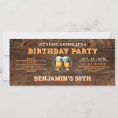 Bier Themed Brauerei Rustic Men's 50. Geburtstag (Vorderseite)