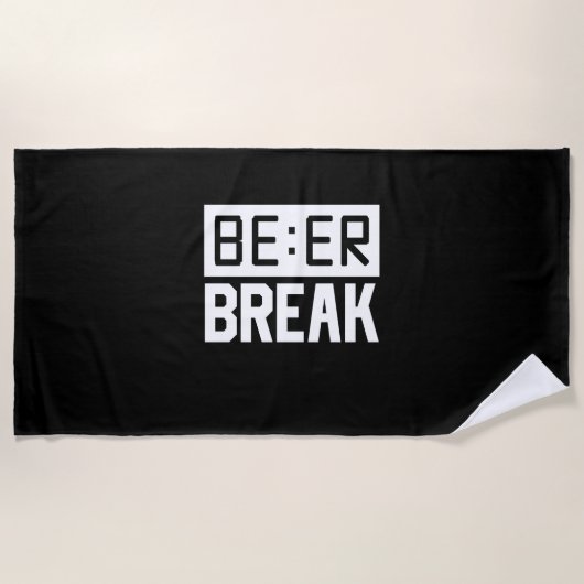 Bier Time Break Strandtuch (Vorderseite)