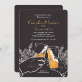 Bier Toast Couples Dusche Einladung (Vorne/Hinten)