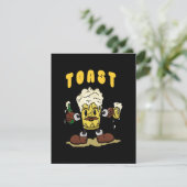 Bier Toast Mascot Begleitkarte (Stehend Vorderseite)
