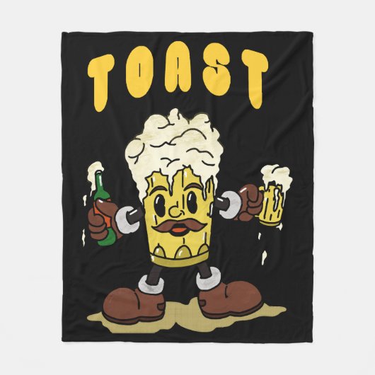 Bier Toast Mascot Fleecedecke (Vorderseite)