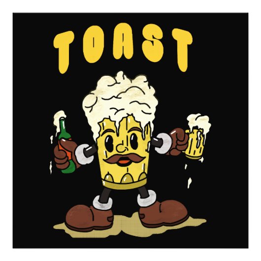 Bier Toast Mascot Fotodruck (Vorne)