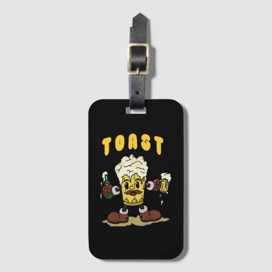 Bier Toast Mascot Gepäckanhänger (Vorderseite Vertikal)