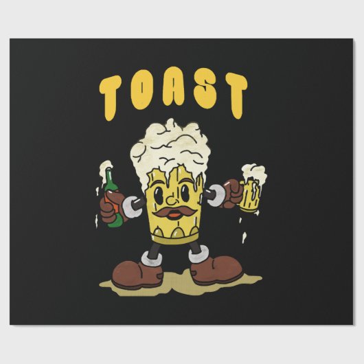 Bier Toast Mascot Geschenkpapier (Flach)
