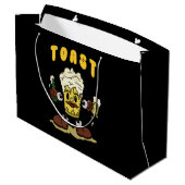 Bier Toast Mascot Große Geschenktüte (Rückseite Schrägansicht)