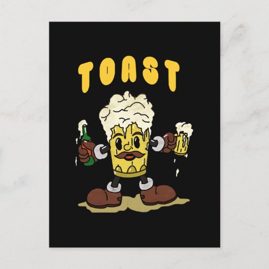 Bier Toast Mascot Postkarte (Vorderseite)