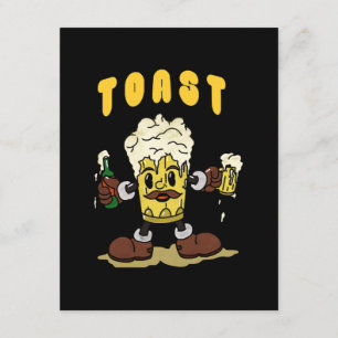 Bier Toast Maskottchen Begleitkarte