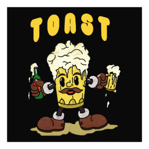 Bier Toast Maskottchen Fotodruck