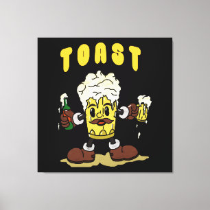 Bier Toast Maskottchen Leinwanddruck