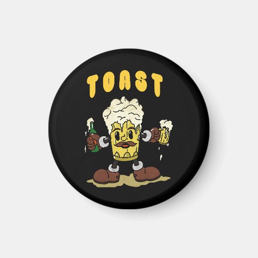Bier Toast Maskottchen Magnet (Vorne)