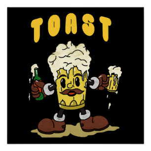 Bier Toast Maskottchen Poster