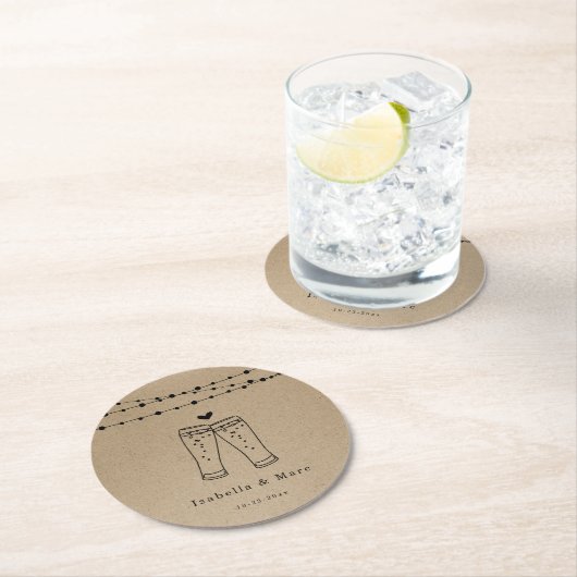 Bier Toast Runder Pappuntersetzer (Vor Ort)